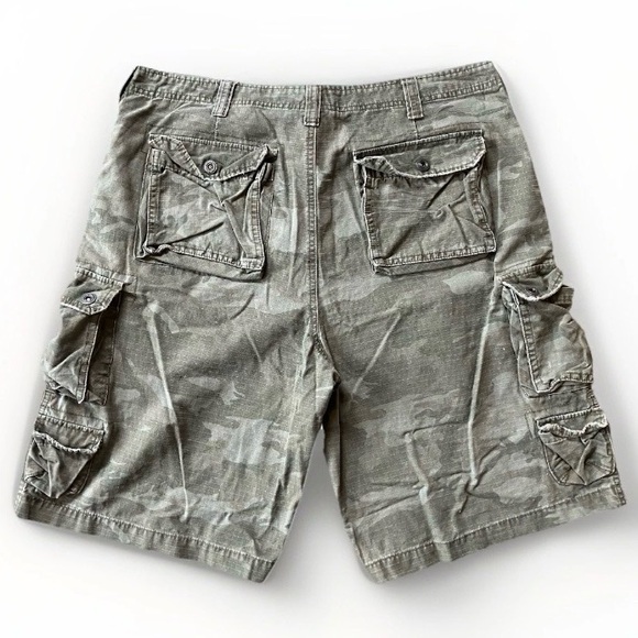 NOBO Shorts Men 38 Cargo Utiliy Cotton Pocket Loose Fit Camouflage Vintage - Picture 2 of 5